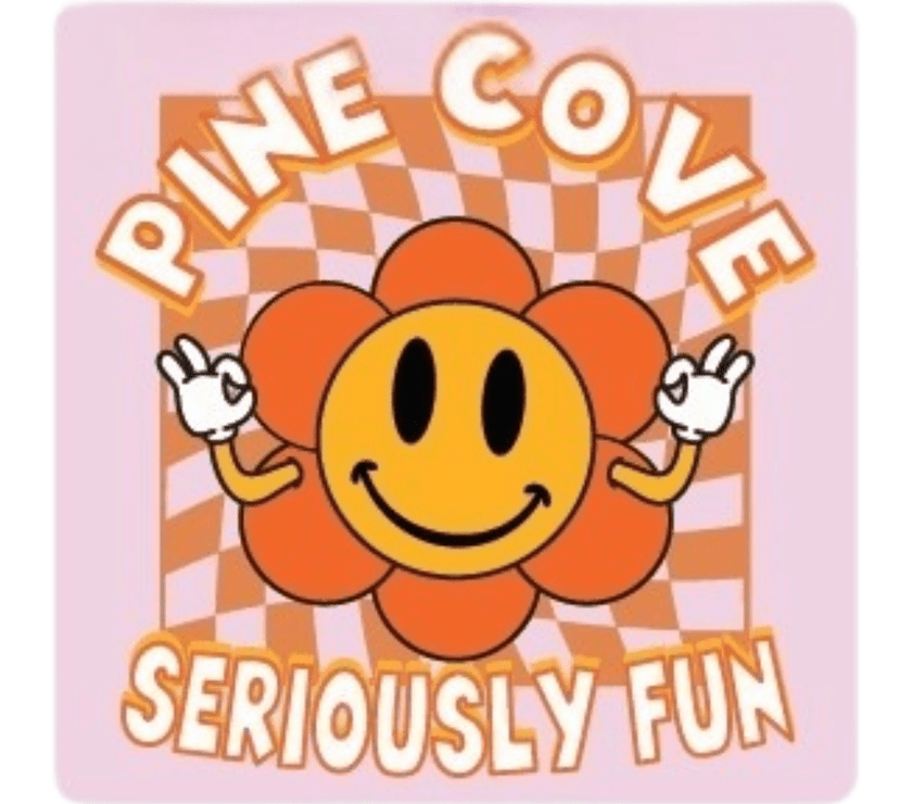 Checkerboard Flower Sticker - Pine Cove Web Store