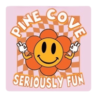 Checkerboard Flower Sticker - Pine Cove Web Store