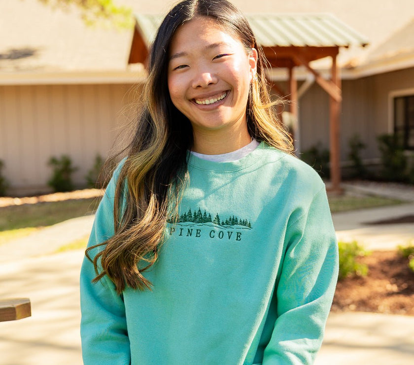 Adult Landscape Embroidered Crew - Pine Cove Web Store