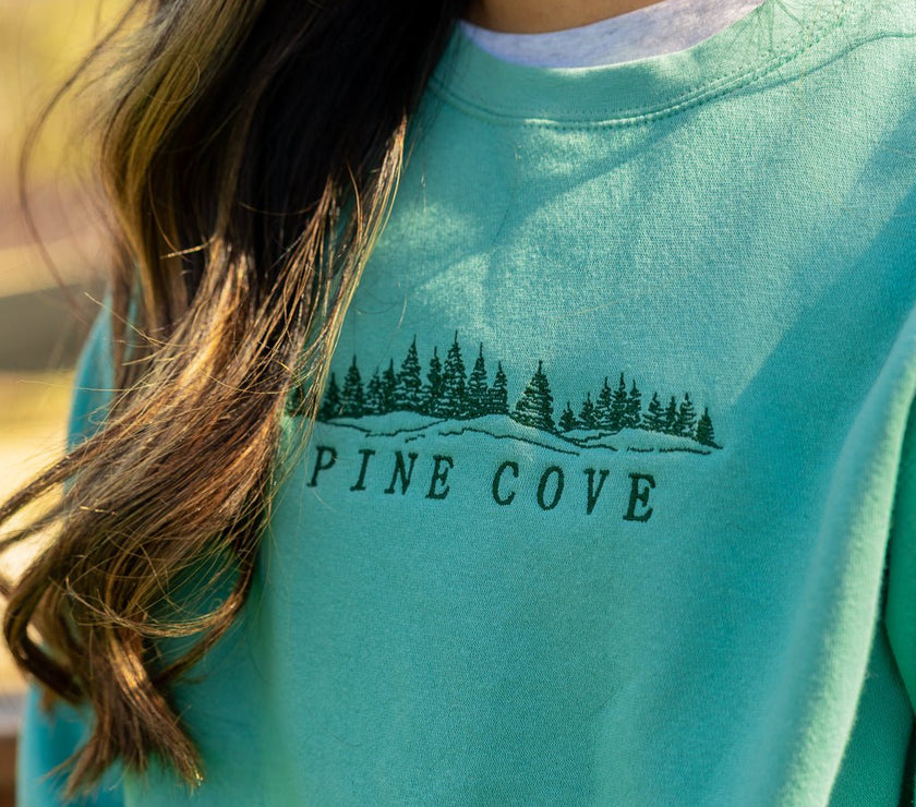 Adult Landscape Embroidered Crew - Pine Cove Web Store