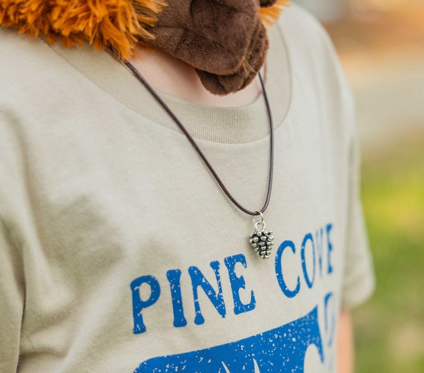 Pine Cone Pendant Leather Necklace - Pine Cove Web Store