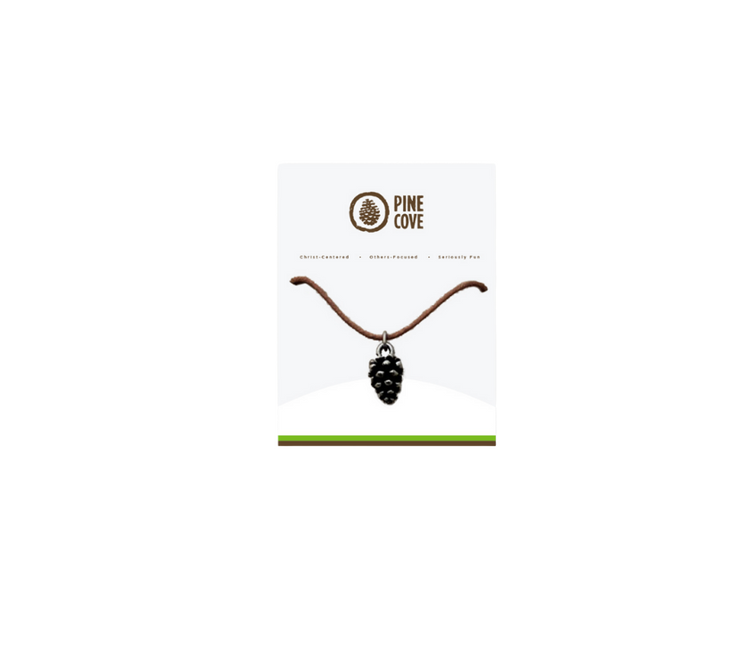 Pine Cone Pendant Leather Necklace - Pine Cove Web Store