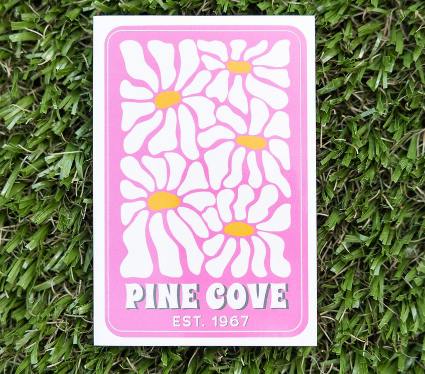 Pink Daisy Sticker - Pine Cove Web Store