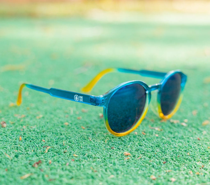 Reflective Round Navy Fade Sunglasses - Pine Cove Web Store