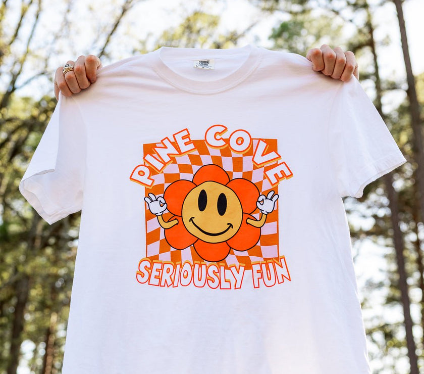 Youth Checkerboard Flower Tee - Pine Cove Web Store