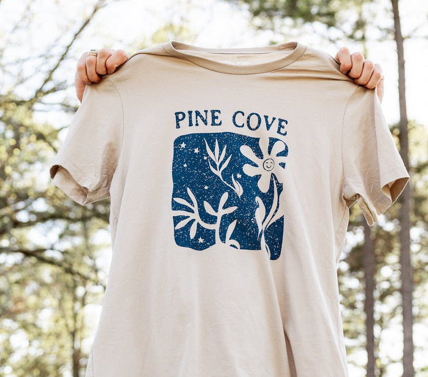 Adult Flower Stamp Tee - Pine Cove Web Store