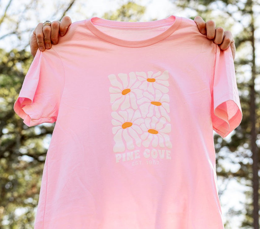 Youth Pink Daisy Tee - Pine Cove Web Store