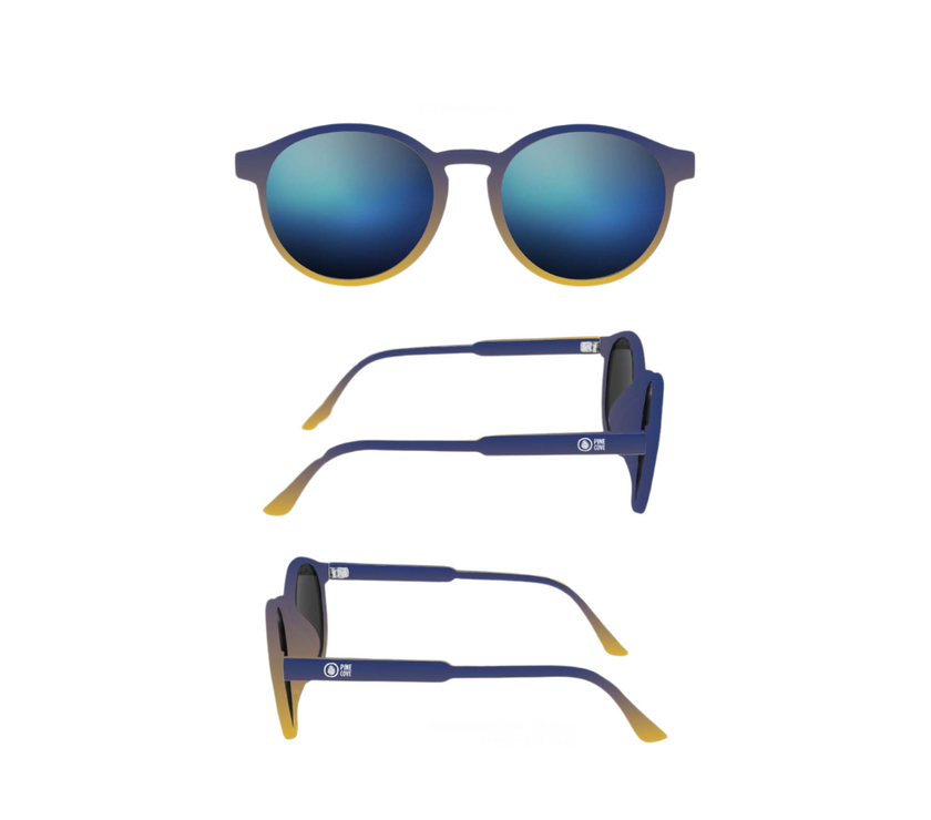 Reflective Round Navy Fade Sunglasses - Pine Cove Web Store
